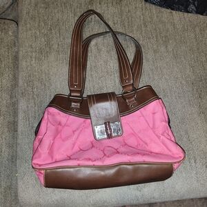 Chaos Pink and Brown Women's Satchel Bag